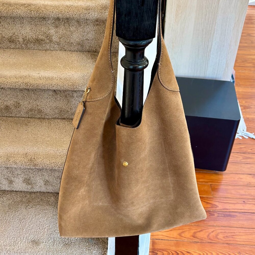 Coach Brooklyn 39 Tan Suede Hobo Tote Bag - NWOT - Picture 2 of 7